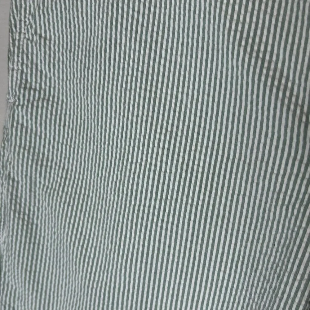 J. Crew Men's Green White Pinstripe Seersucker Flat Front PreppyPinst Shorts Siz